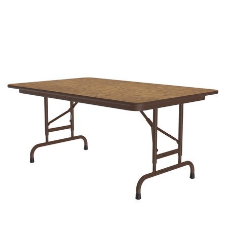 Correll CFA Adjustable HPL Folding Tables 30x48 Medium Oak CFA3048PX-06